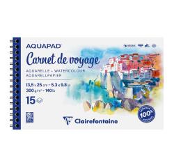 Aquapad Reisealbum, spiralgebundenes Skizzenbuch 13,5x25 cm, 15 Blatt 300g