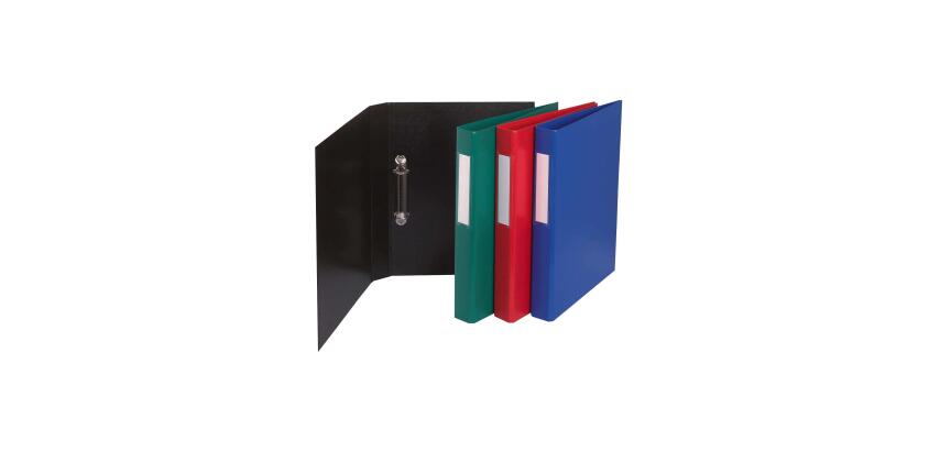 Classeur rembordé polypropylène 2 anneaux ronds de 25mm sur 3eme de couverture