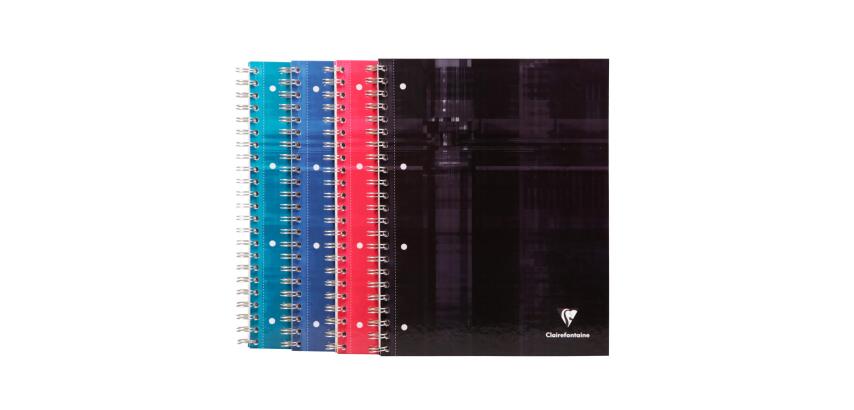 Bind'O Block cahier reliure intégrale A4+ 160 pages détachables perforées 4 trous grands carreaux + cadre en-tête 4 couleurs de bandes - Assortis