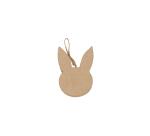 Tête de lapin plate à suspendre 1x6,5x9cm - Kraft