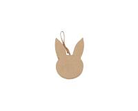 Tête de lapin plate à suspendre 1x6,5x9cm - Kraft