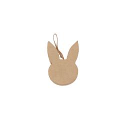 Tête de lapin plate à suspendre 1x6,5x9cm - Kraft