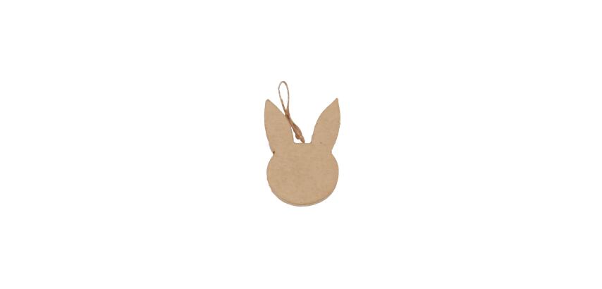 Flat Rabbit Head to Hang 1x6.5x9cm - Kraft