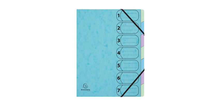 Harmonika sorteermap met elastieken 7 vakken Aquarel - A4
