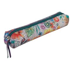 Céleste Schlampermäppchen Leder SLIM 19,5x2,5x4cm mehrfarbig