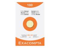 Karteikarten, Packung mit 100 Stück, kariert 5x5, ungelocht, 100x150mm - Farben sortiert