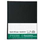 Geschäftsbuch 5x5 kar. 32x25 cm 300S - Schwarz