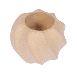 Bougeoir rond torsadé 7x7x6 cm - Kraft