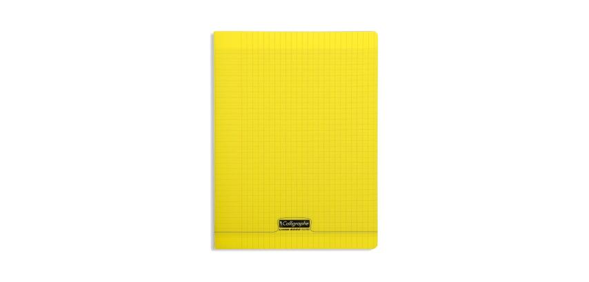 Cahier piqué 8000 POLYPRO A4 192 pages grands carreaux 90 g - Jaune