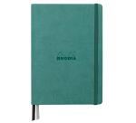 Rhodiarama Goalbook Creation rembordé rigide A5 160 pages papier Maya noir lisse dot 120g avec élastique - Eau