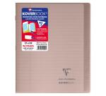 Cahier piqué Koverbook 17x22cm 96 pages ligné + marge couverture polypropylène transparent - Assortis