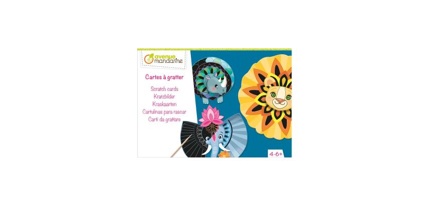 Boîte créative, Mandala animaux à gratter - Multicolore