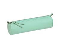 Schlampermäppchen gefärbtes Leder Ø5,5x22cm pistaziengrün