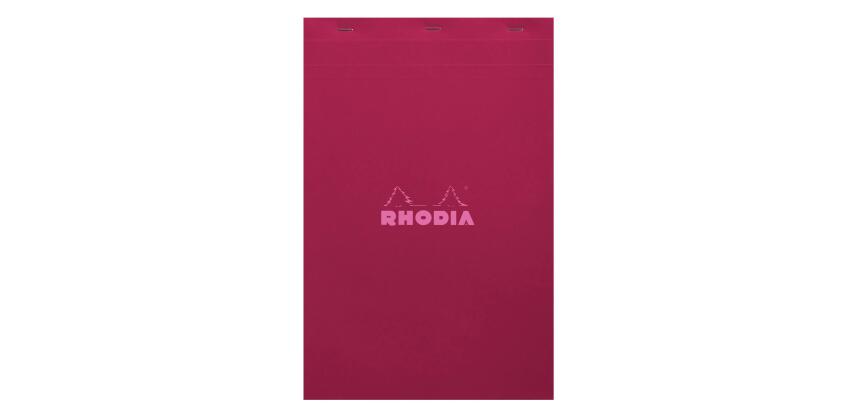 Rhodia Couleur Pad - No.19 - A4+ - 5 x 5 Ruling - 80 Sheets - Top Stapled - Plum