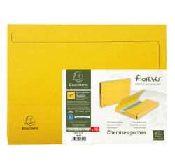Paquet de 10 chemises poche coloris vifs Forever - 24x34cm
