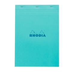 Rhodia Couleur Pad - No.18 - A4 - 5 x 5 Ruling - 80 Sheets - Top Stapled - Sky Blue