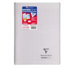 Cahier reliure intégrale enveloppante Koverbook A4 160 pages grands carreaux couverture polypropylène transparent - Assortis