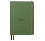 Rhodiarama Goalbook Creation rembordé rigide A5 160 pages papier Maya noir lisse dot 120g avec élastique - Sauge