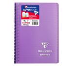 Carnet reliure intégrale enveloppante Koverbook 11x17cm 100 pages petits carreaux couverture polypropylène transparent - Assortis