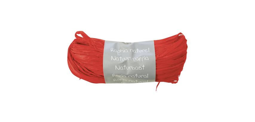 Geschenkband aus natürlichem Bast 50g - Rot