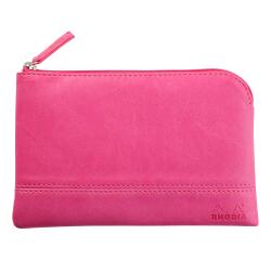 Rhodiarama etui met rits in kunstleer - maat S - 11x17 cm - Fuchsia