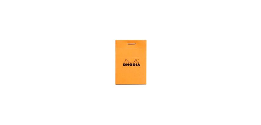 Bloc agrafé No. 10, format A8, quadrillé 5x5, orange