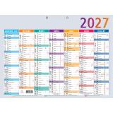 Calendrier Multicolore 43 x 33,5 cm Semestriel 2027 - Multicolore