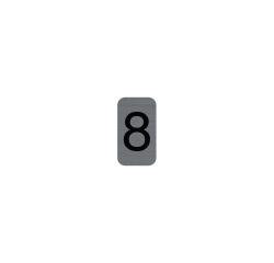 Plaque adhésive imitation Aluminium Chiffre 8 2,5x4,4 cm - Gris