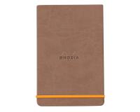 Rhodiarama Webnotepad rembordé rigide 9x14 cm 192 pages ligné microperforé papier ivoire 90g fermeture élastique - Taupe