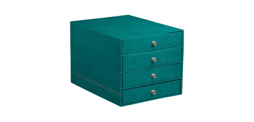 Rhodia Rhodiarama Drawer Storage Box - 4 Drawer - 24.8 x 32.7 x 22.8 cm - Peacock