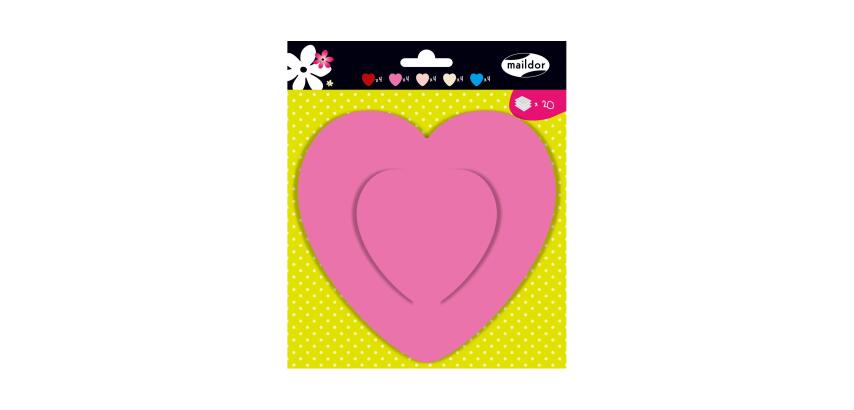 FORMES A DECORER, Sachet de 20 formes 130g/m2 au format 17x16,5cm - Coeurs - Assortiment