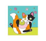 Graffy Paint, Chat 20x20 cm - Vert