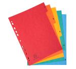 Intercalaires carte lustrée avec onglets imprimés numériques - 5 positions - A4 - Couleurs assorties