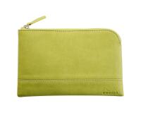 Rhodiarama pochette zippée en simili cuir - taille S (11x17 cm) - Anis