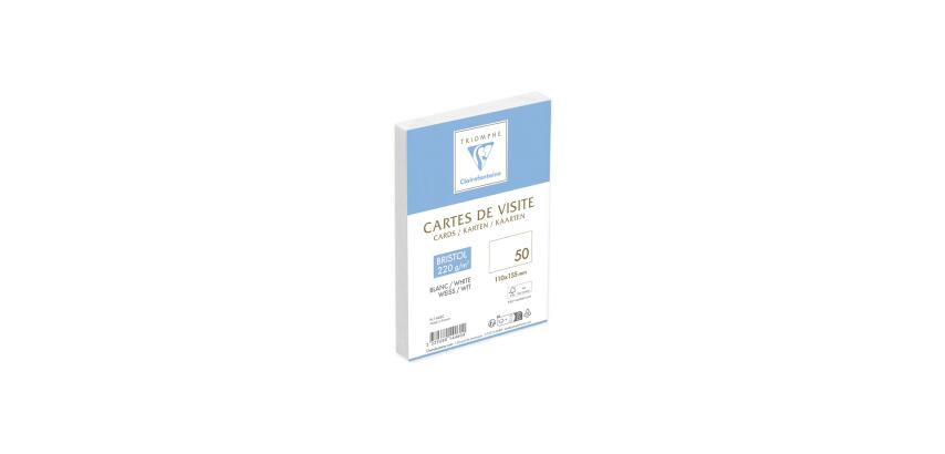 Paquet de 50 Cartes de visite 110x155mm- Bristol 220g/m2 - Blanc