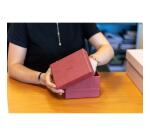 Rhodiarama set 5 boîtes gigognes simili cuir italien 44x34x16 cm - Nacarat