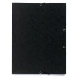 Chemise à élastique 3 rabats carte lustrée 355gm2 - A4 - Noir