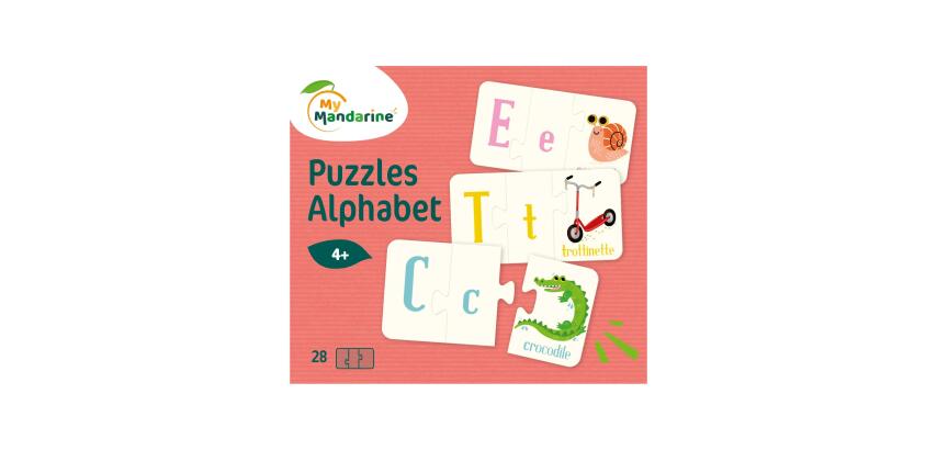 Puzzel 2 stukken, Alphabet uitsluitend Franse teksten - Multicolor