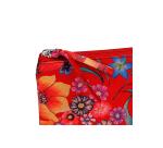 Céleste CUIR Trousse plate 22x11 cm Jardin rouge