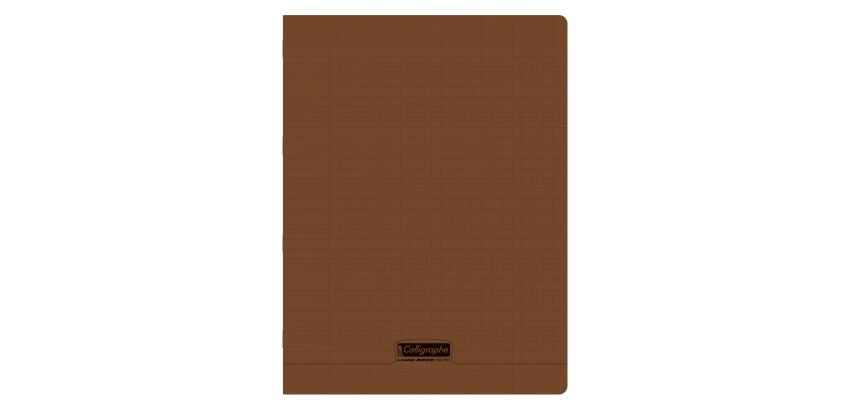 Cahier piqué 8000 POLYPRO 24x32 cm 96 pages grands carreaux 90 g - Marron