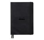 Rhodiarama Goalbook Creation rembordé rigide A5 160 pages papier Maya noir lisse dot 120g avec élastique - Noir