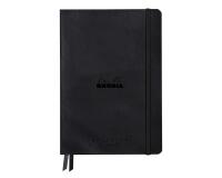 Rhodiarama Goalbook Creation rembordé rigide A5 160 pages papier Maya noir lisse dot 120g avec élastique - Noir