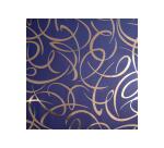 Prem.80g, 50x0,70m Arabesq argt fd bleu - Bleu
