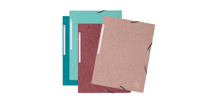 Carpeta exacompta skandi gomas carton tres solapas din a4 lote de 4 unidades colores surtidos