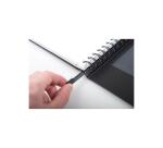 Exabook Rhodiactive rechargeable reliure intégrale A4+ 160 pages petits carreaux 5x5 avec cadre en-tête 80g - Noir