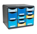 Schubladenbox STORE BOX MULTI, 11 offene Schubladen, Bee Blue - Farben sortiert