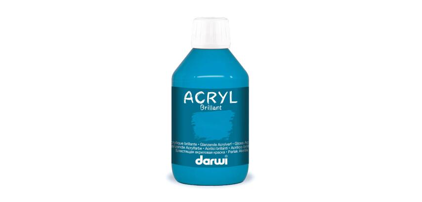 Darwi glänzende Acrylfarbe, Flasche 250 ml, hellblau