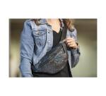 Metallic Black Leather Fanny Pack 30x16.2 cm