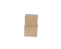 Lot de 2 boîtes rectangles 25x20x20/23,5x18,5x19,5cm - Kraft