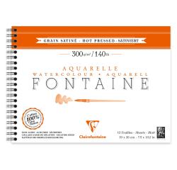 Fontaine album spiralé 12F 19x26cm 300g grain satiné